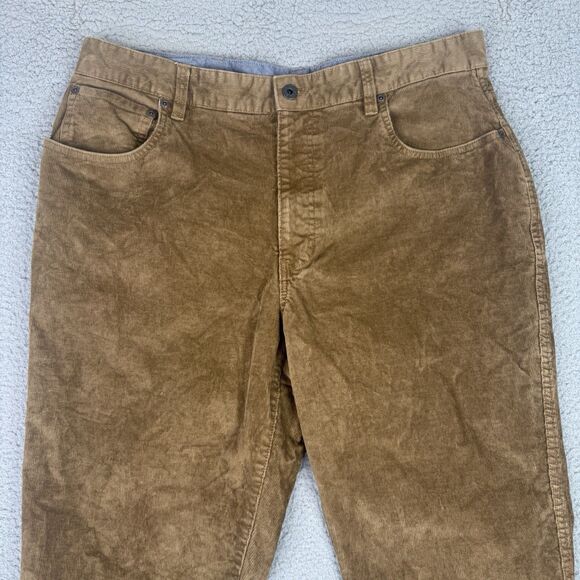 LL Bean Corduroy Pants Mens 35x30 Brown Natural Fit Stretch Country 502838 Gorp - Picture 3 of 12